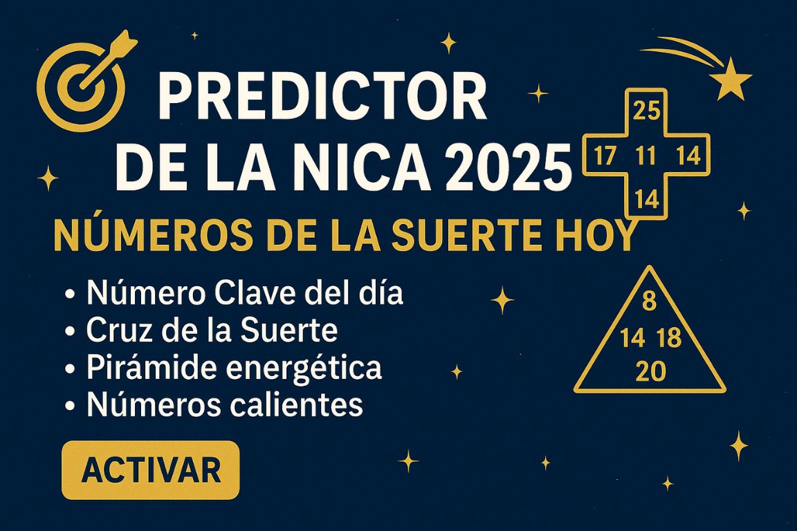 predictor de la nica 2025, loto diaria nicaragua, pronosticador de loto, números de la suerte hoy, cruz de la suerte, pirámide loto, resultados loto hoy, jugá 3, premia 2, enviar predicciones gratis, suscribirse predicciones loto
