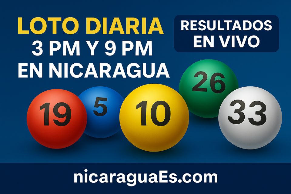 Loto Nicaragua en vivo hoy, Loto Diaria 3 PM, Loto Diaria 9 PM, resultados Loto hoy Nicaragua, tabla de resultados Loto, Loto en vivo Nicaragua