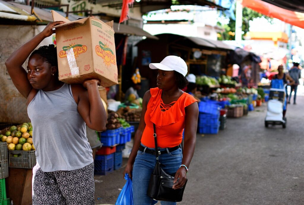 Mujer en un mercado callejero de frutas (imagen ilustrativa)